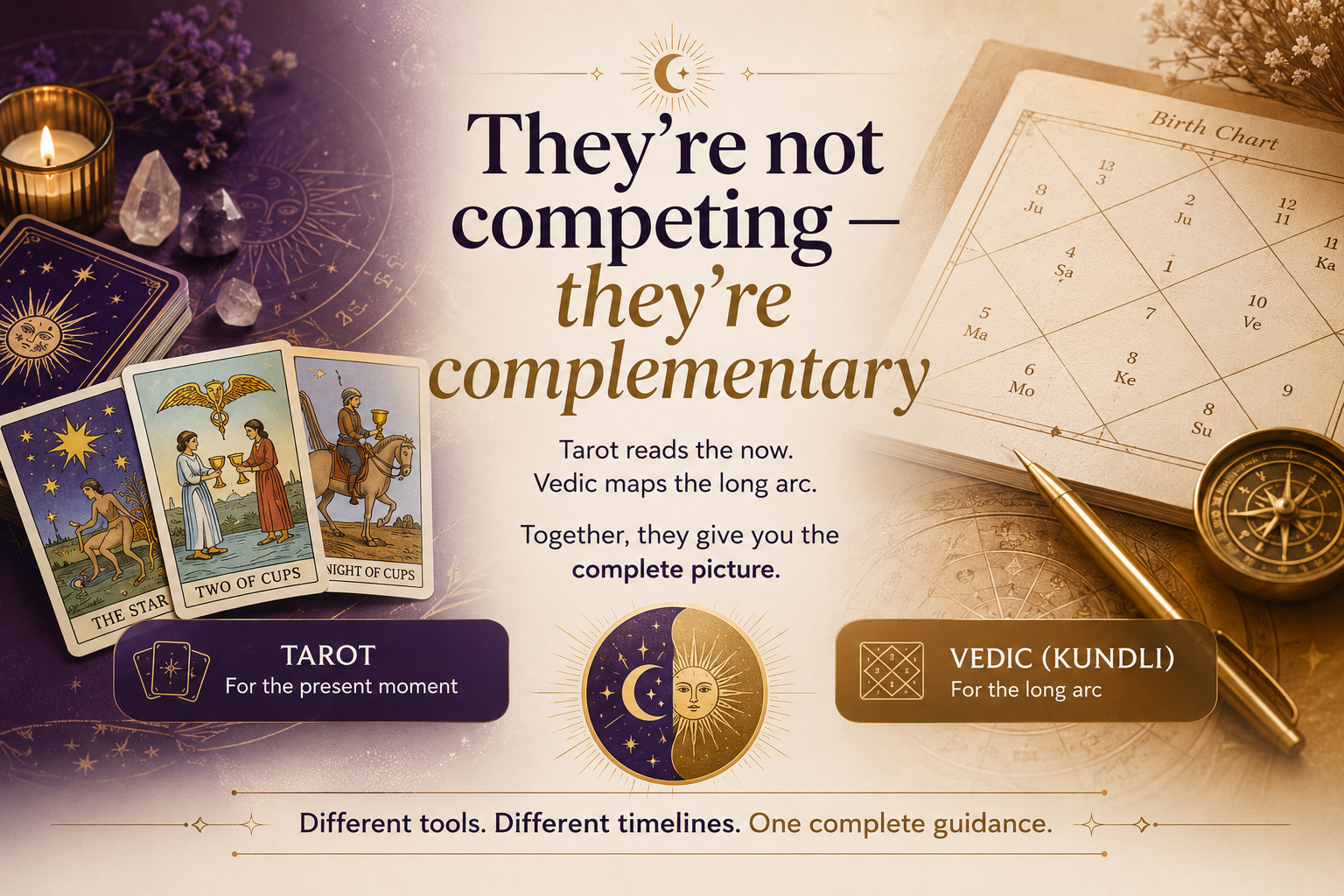 Tarot vs Vedic Astrology: When to Consult Which (And Why You Probably Need Both)